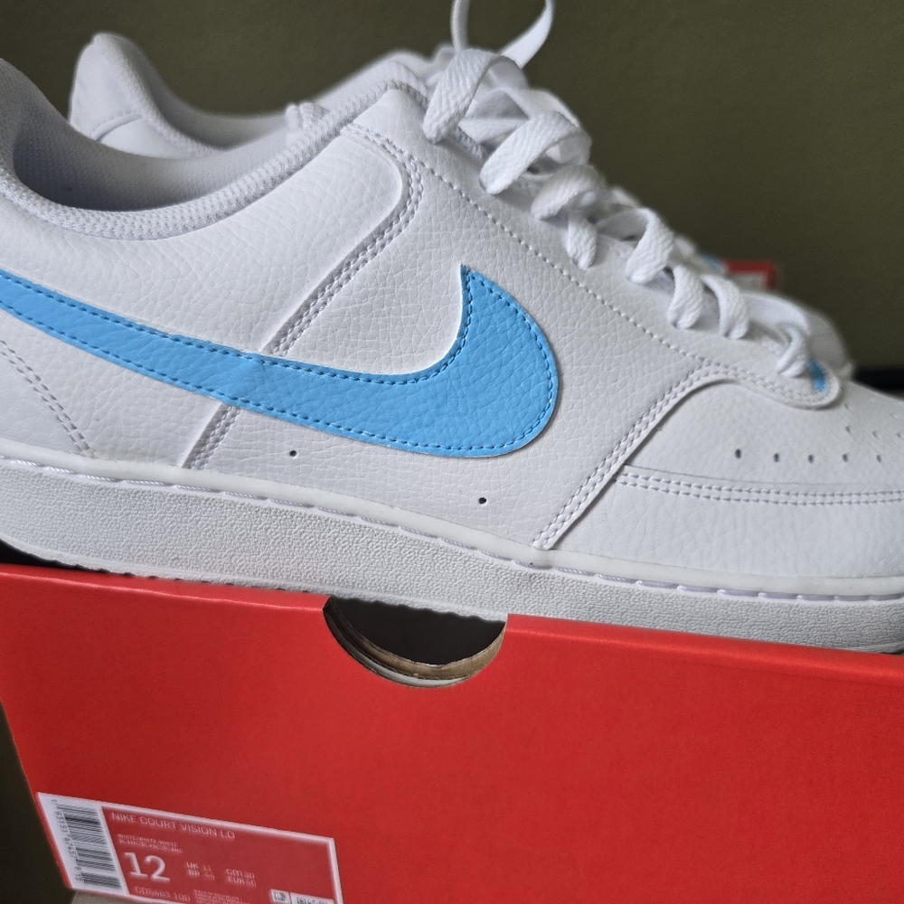 Nike Court Vision White & Custom Baby Blue Size 12